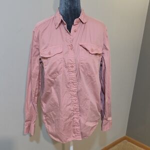 J. Crew Utility Button Down Shirt Blush Pink Chest Pockets Women's S Casual‎